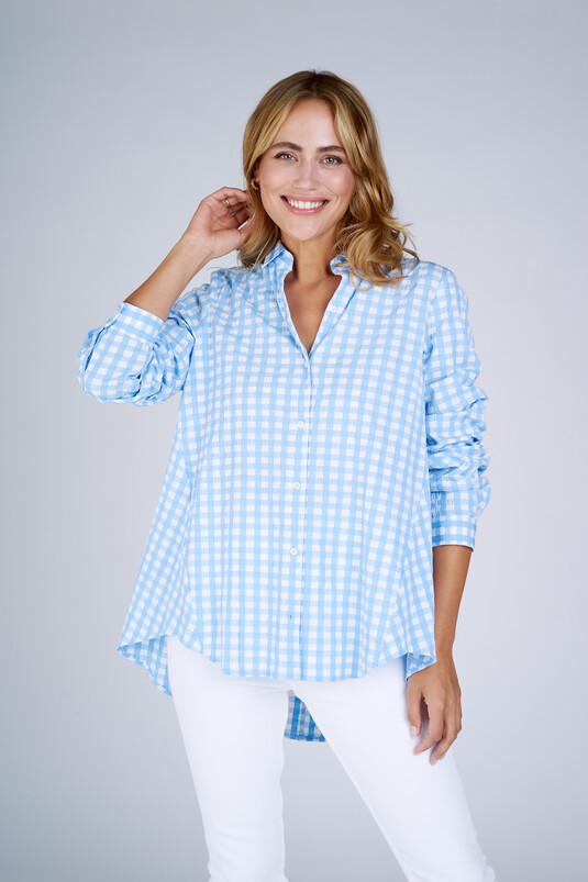 Bluse Laax check blue